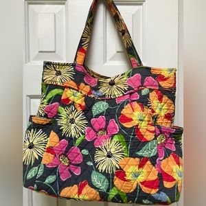 EDITED:Vera B Bag, a Plethora of Color! 2 outpockets, 2 handles, lined/orange.